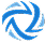 Rotating arrow symbol in blue and black